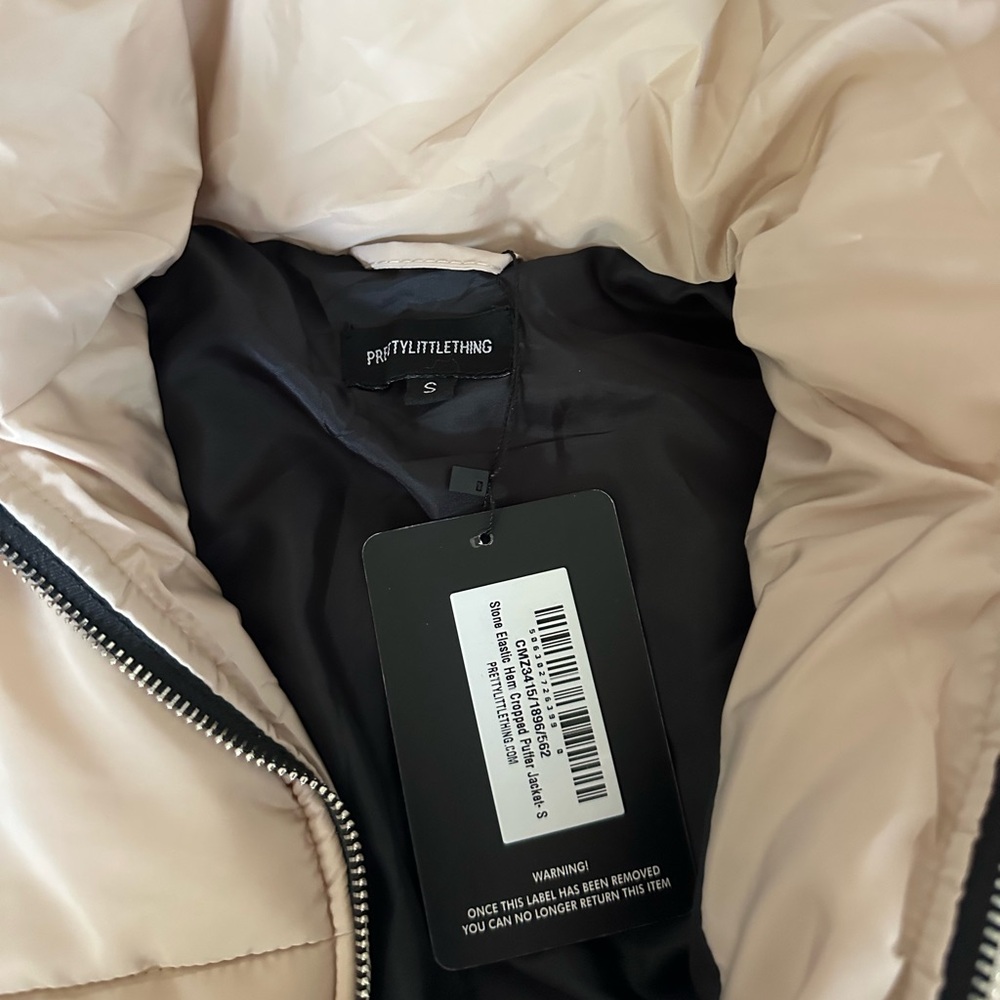 Pretty Little Things Tan Puffer Jacket - Picture 2 of 3
